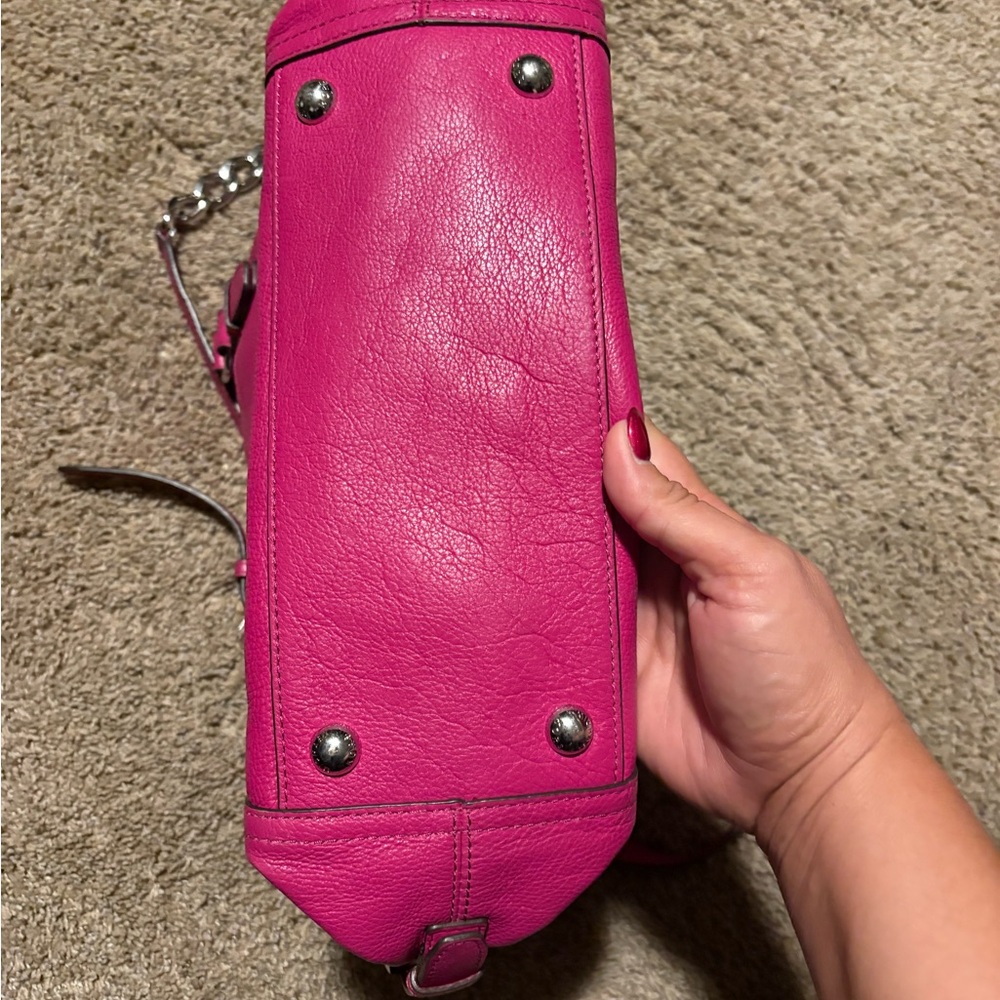 Michael Kors Pink Leather Tote Bag satchel magenta purse - Picture 5 of 9